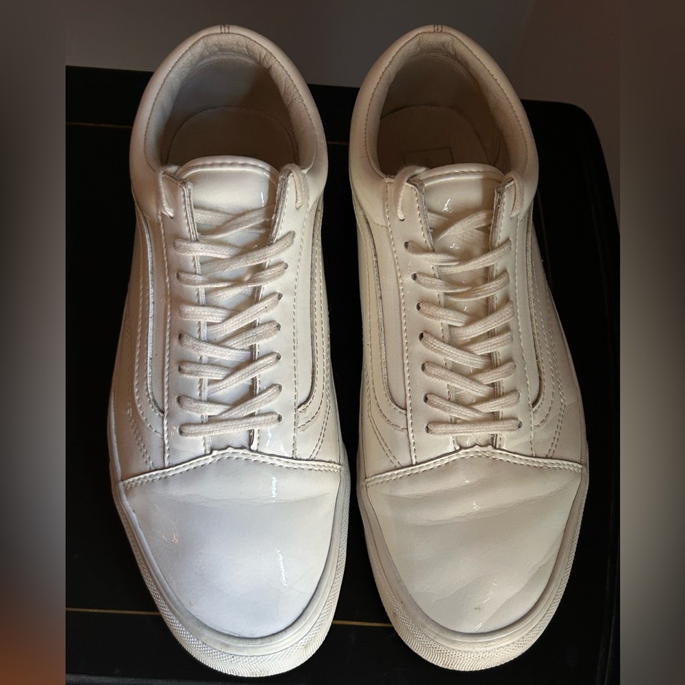 White Old Skool Vans Leather - Picture 2 of 5